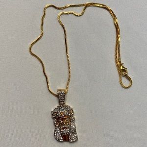 Iced out Jesus pendant and chain